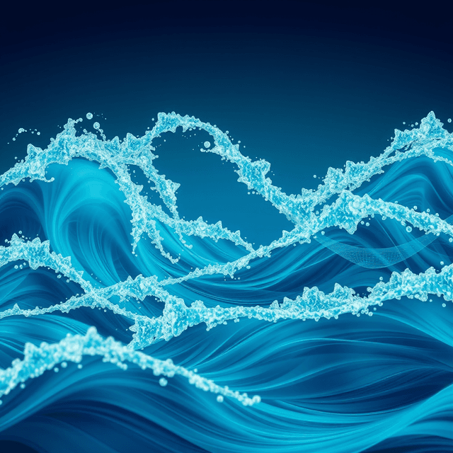 sound waves, audio equipment, sound design, curious and analytical feel, cool blue and teal tones