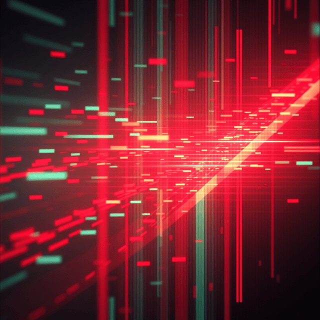 latent space, data stream, compressed pixels, digital decay, scan line artifacts