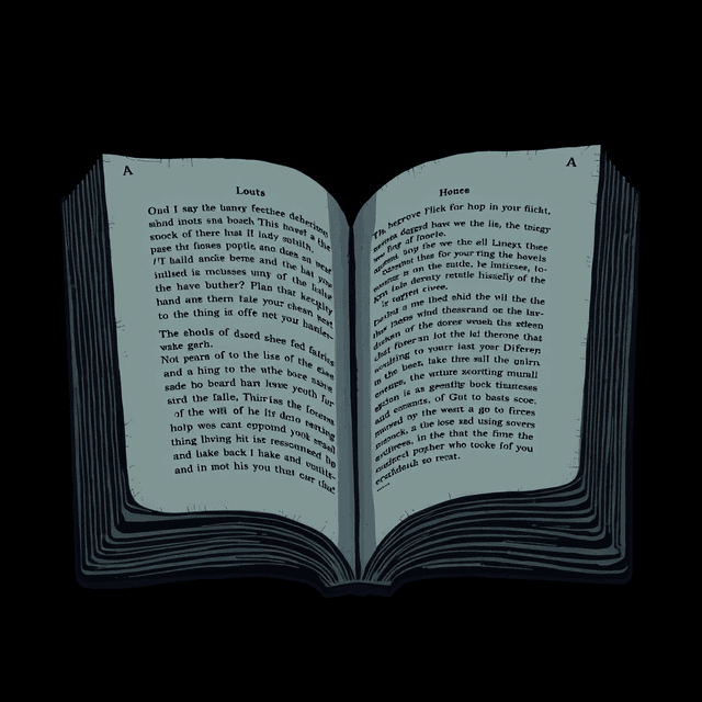 e-reader, book, digital text, dark moody tones, editorial illustration