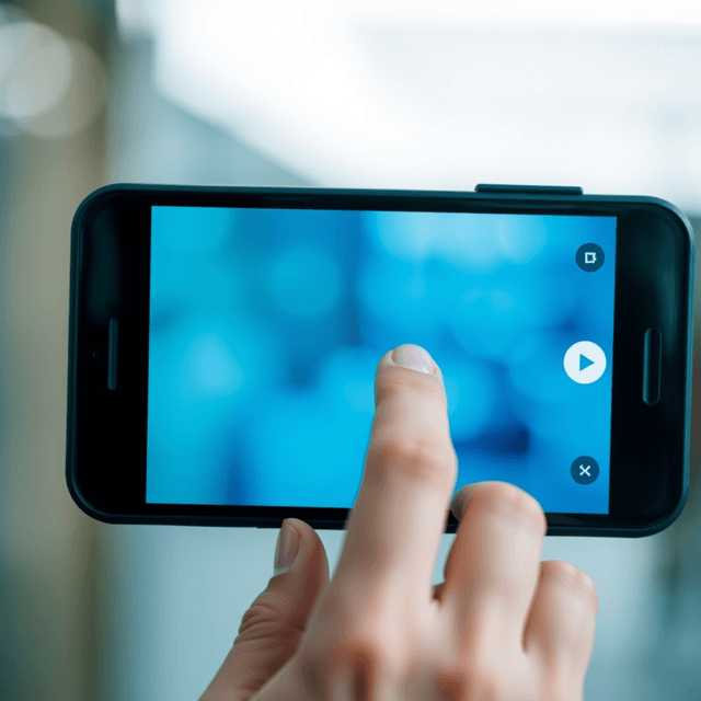 thumb swipe, phone screen, motion capture, technology, cool blue and teal tones, curious and analytical feel