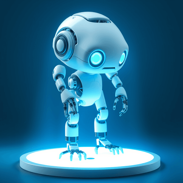 light source, 3D model, AI, curious and analytical feel, cool blue and teal tones