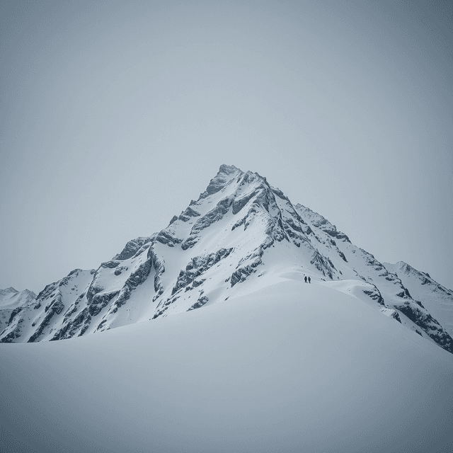 snowflakes, skis, mountain peak, radar map, sharp tech-noir photography style