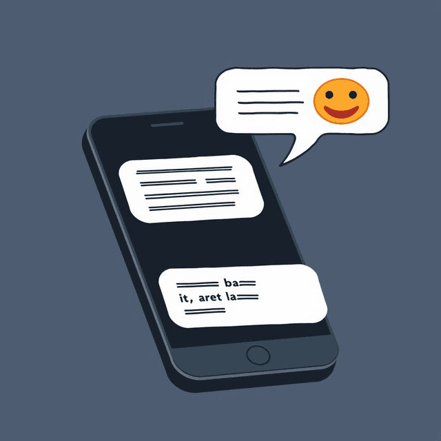 smartphone, text message bubble, speech bubble, food emoji, dark moody tones, editorial illustration