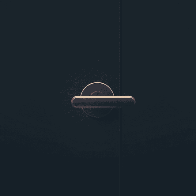 door handle, minimalist, technology, dark moody tones, editorial illustration