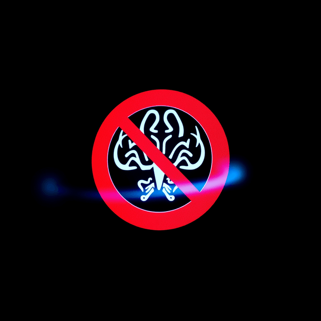 extinction symbol, corporate subsidies, AI logo, dark background, blue highlights