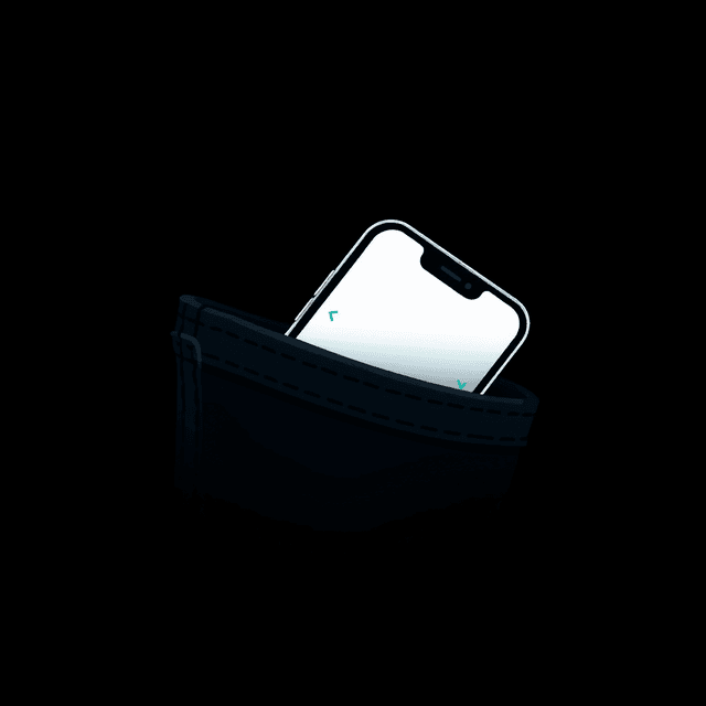 folding phone, pocket, technology, innovation, dark moody tones, editorial illustration