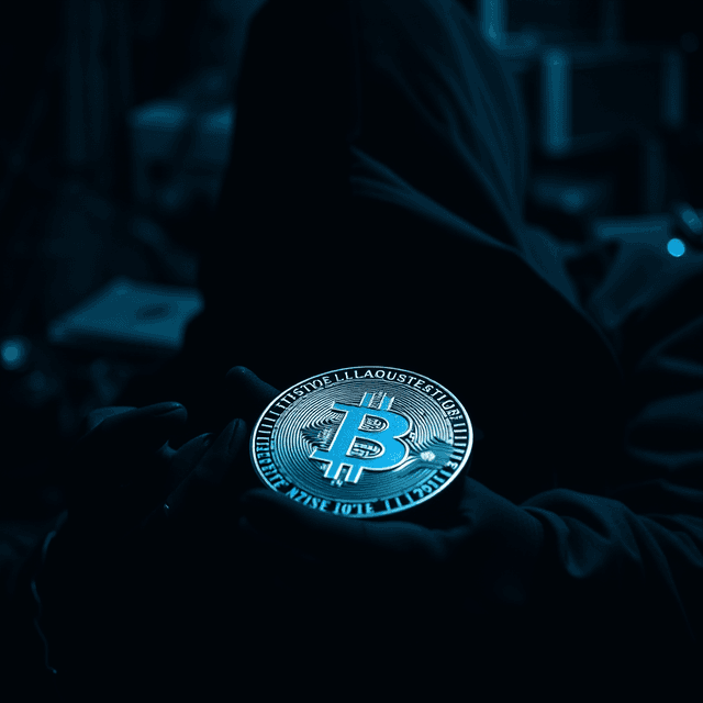 cryptocurrency exchange, missing funds, dark web, sharp tech-noir photography style, cool steel blues and white highlights