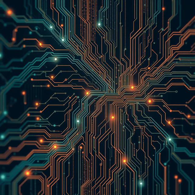 neural network, data flow, abstract code, clean editorial illustration, digital decay