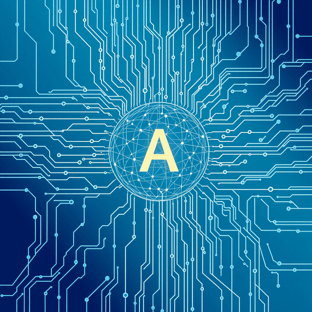 mathematical proof, AI, compiler, logic gates, clean journalistic illustration, cool blue and teal tones